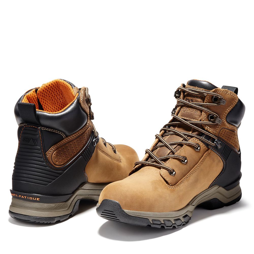 Timberland Μποτακια Εργασίας Ανδρικα Καφε/Μαυρα - Pro® Hypercharge 6\" Soft Toe - Greece 4673509-SJ